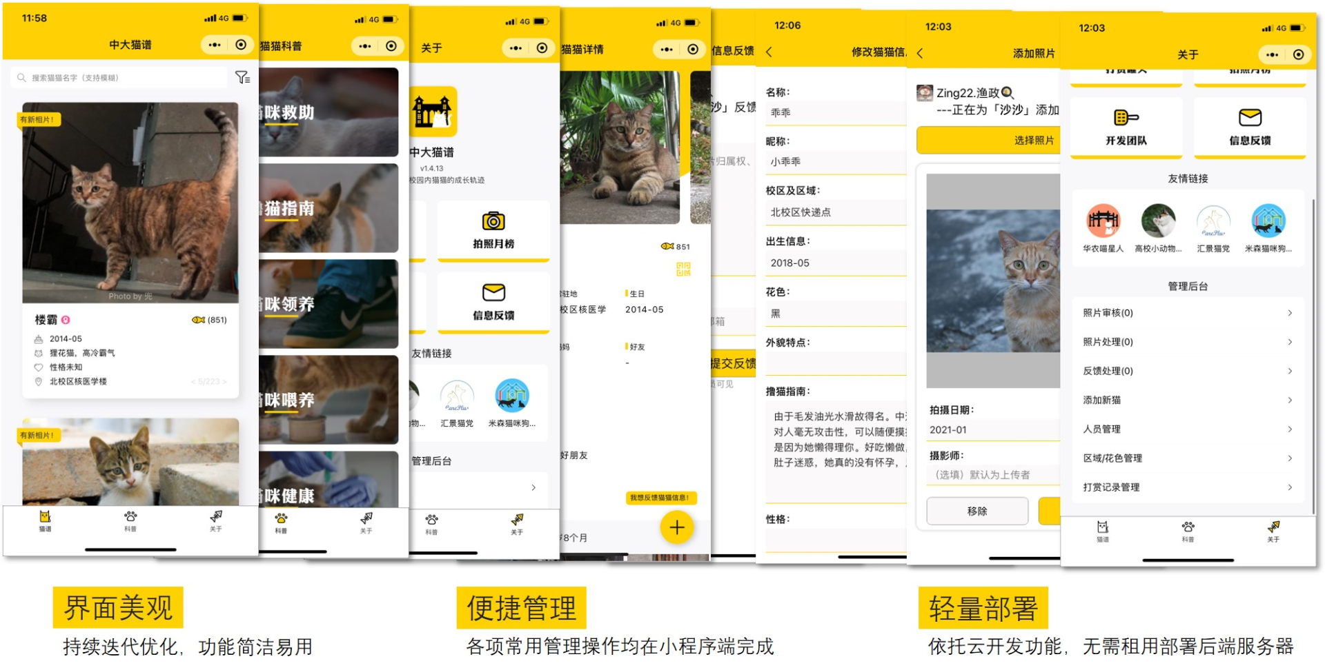 校园流浪猫记录共享小程序 PHP 源码