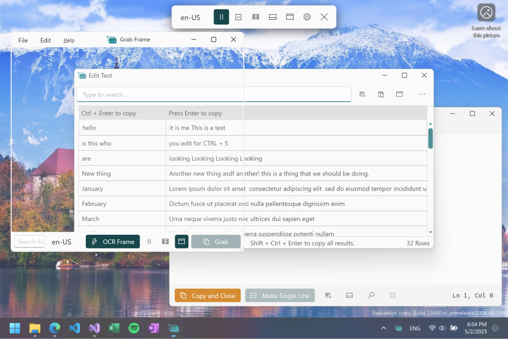 Windows OCR 屏幕文字识别工具 免费版 图片1