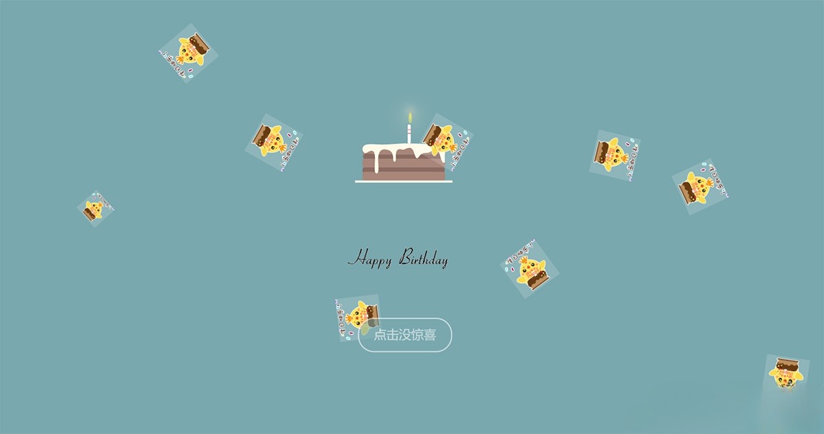 蓝色生日祝福HTML源码 - 精美蓝色主题祝福页面 图片2
