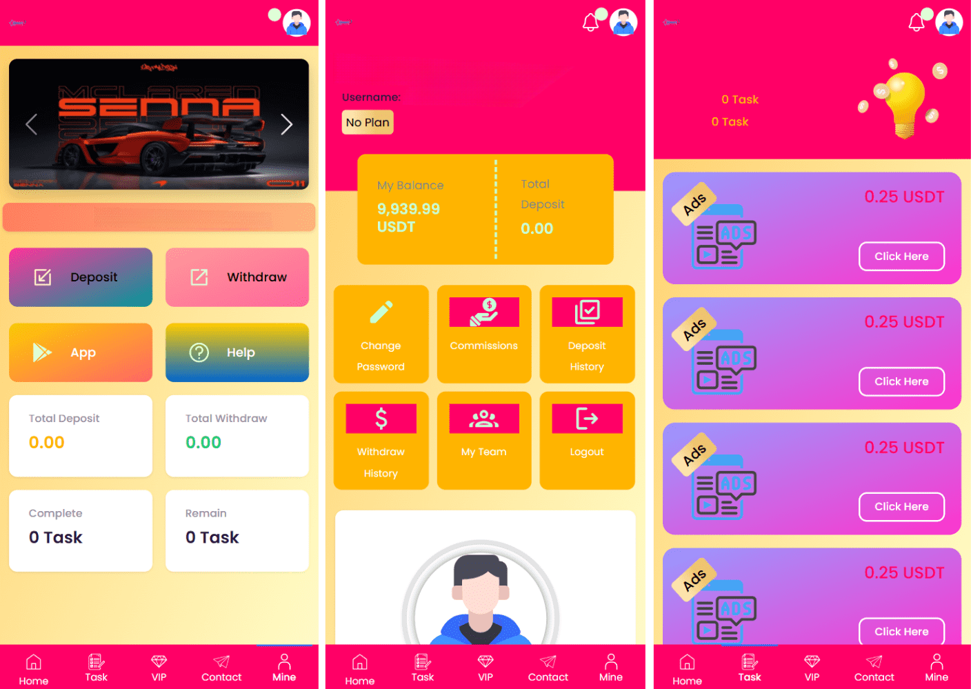 SENNA 海外广告奖励投资理财系统源码（PHP）