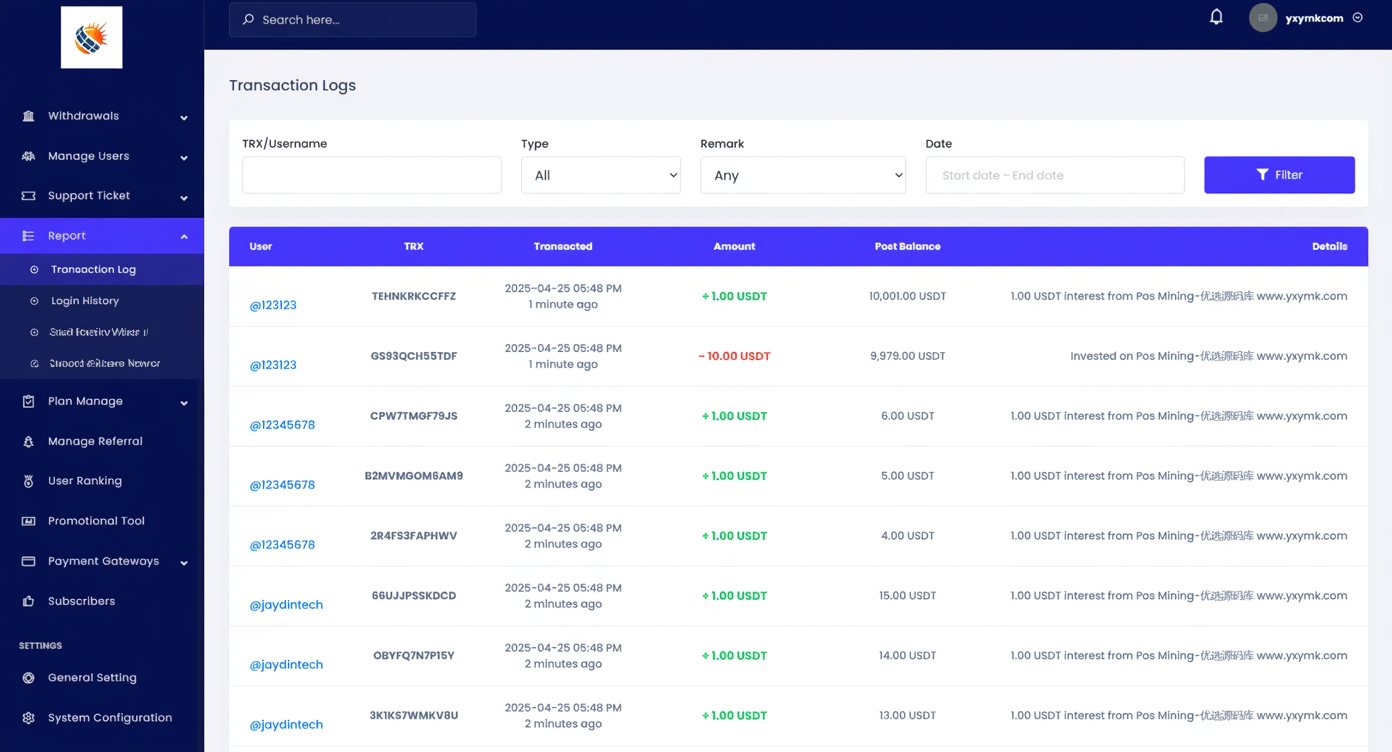 PHP英文投资理财挖矿系统 演示与二次开发源码 图片3