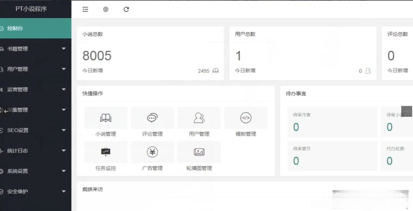 PT小说站PHP源码：集成采集与付费功能的小说平台系统 图片1