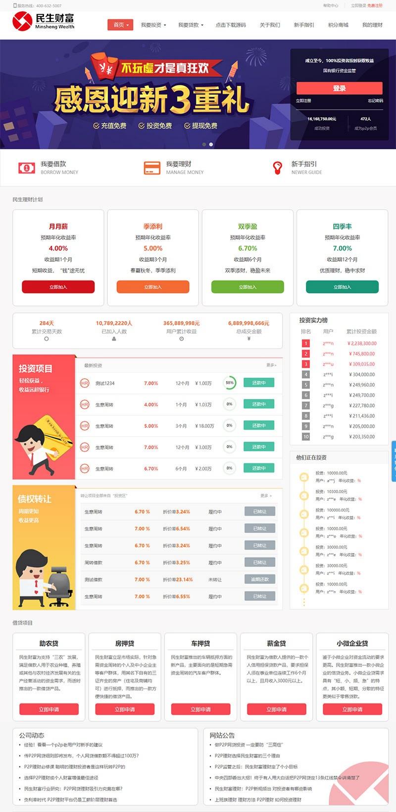 P2P网络借贷投资理财平台方维3.4 PHP源码 图片1