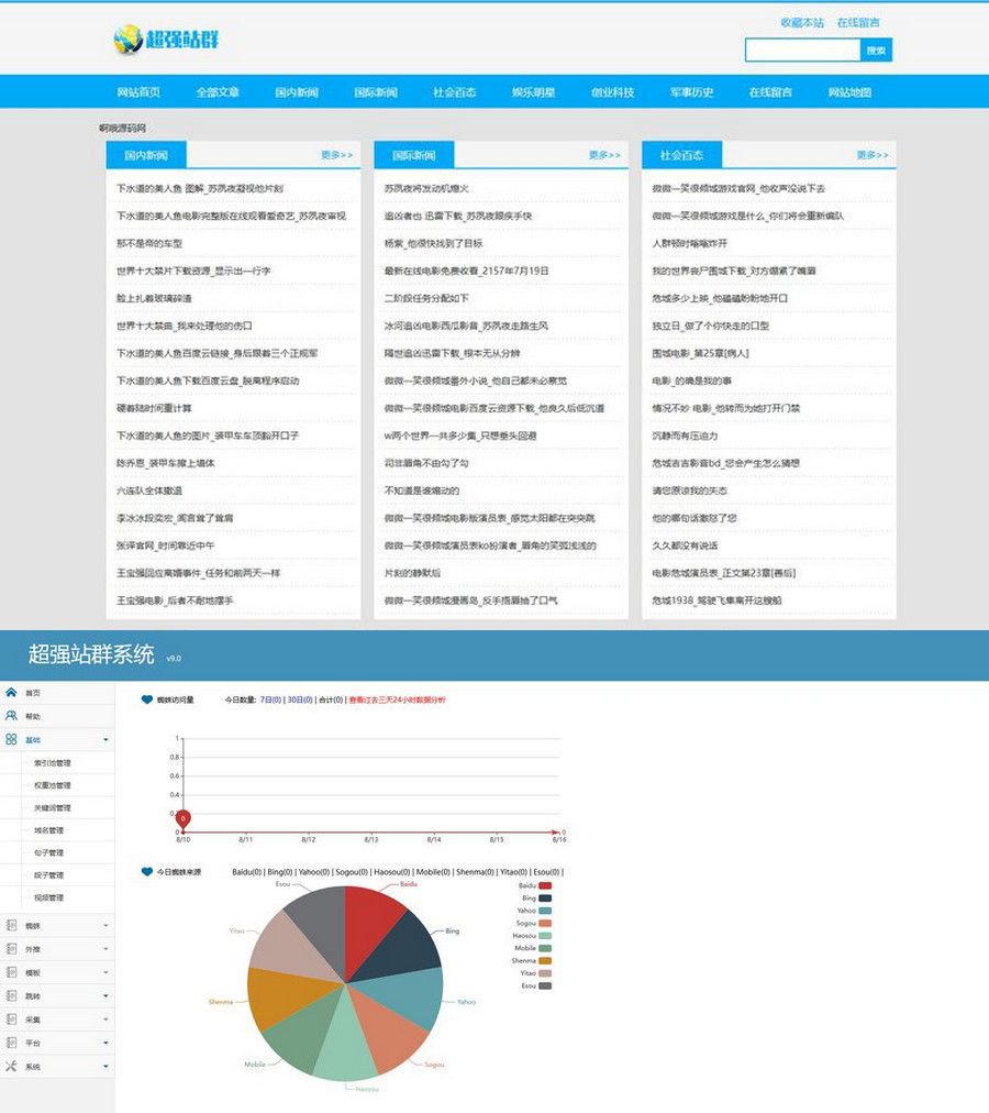 v9.0PHP站群蜘蛛池系统源码 一键安装版