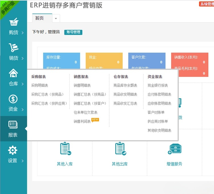 多商户多仓库SaaS营销版云进销存ERP系统源码 图片2