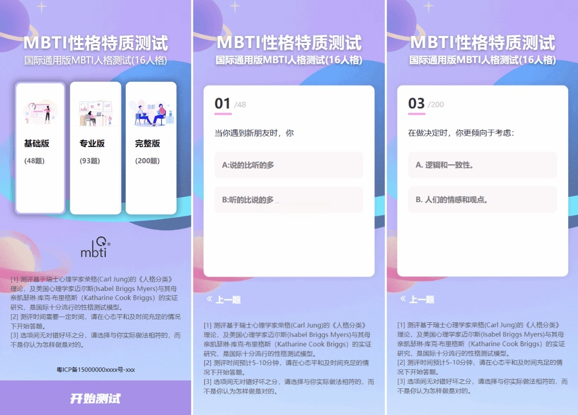 MBTI十六型人格测评系统PHP源码
