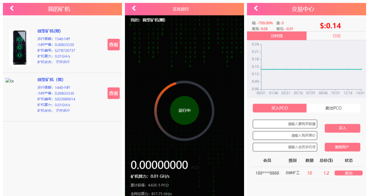 PCO区块链挖矿商城系统 PHP+Linux 源码 图片2